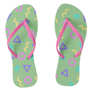 Farbige Flip Flops von Funky Geometric Shapes