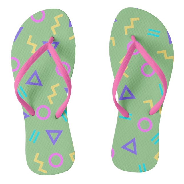 Farbige Flip Flops von Funky Geometric Shapes (Fußbett)