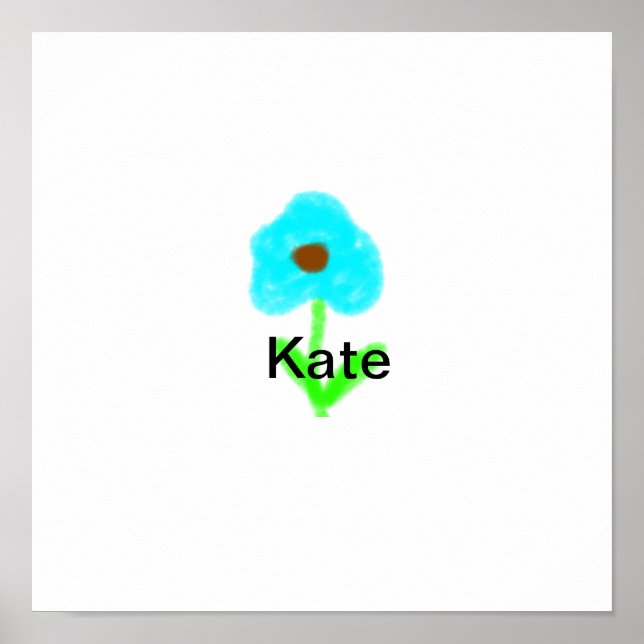 Farbige florale Aquarellfarben hinzufügen Namenste Poster (Vorne)