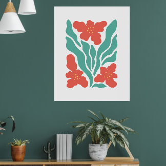 Farbige florale botanische skandinavische Wandkuns Poster