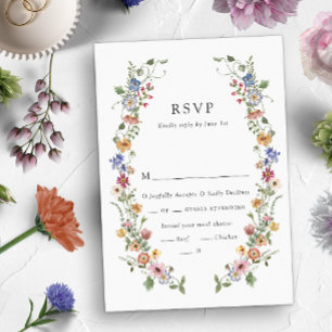 Farbige Florale Hochzeits-RSVP-Karte RSVP Karte