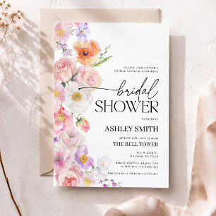 Farbige Florale Hochzeitsdusche-Einladung Einladung