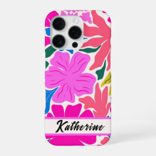 Farbige florale Monogramm personalisiert Phone Cas iPhone 16 Pro Hülle