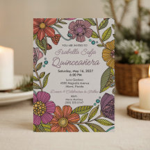 Farbige florale Quinceañera-Vibrante Volkskunst