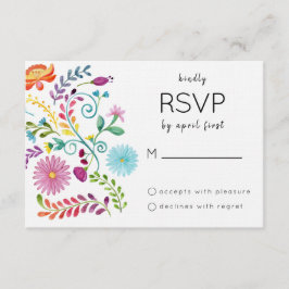 Farbige florale RSVP-Karte RSVP Karte