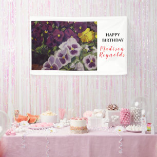 Farbige Florale Stiefmütterchen-Garten-Geburtstags Banner