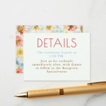 Farbige Florale Vintage Elegante Hochzeitsdetails
