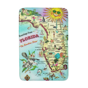 Farbige Florida-Grüße  Badematte