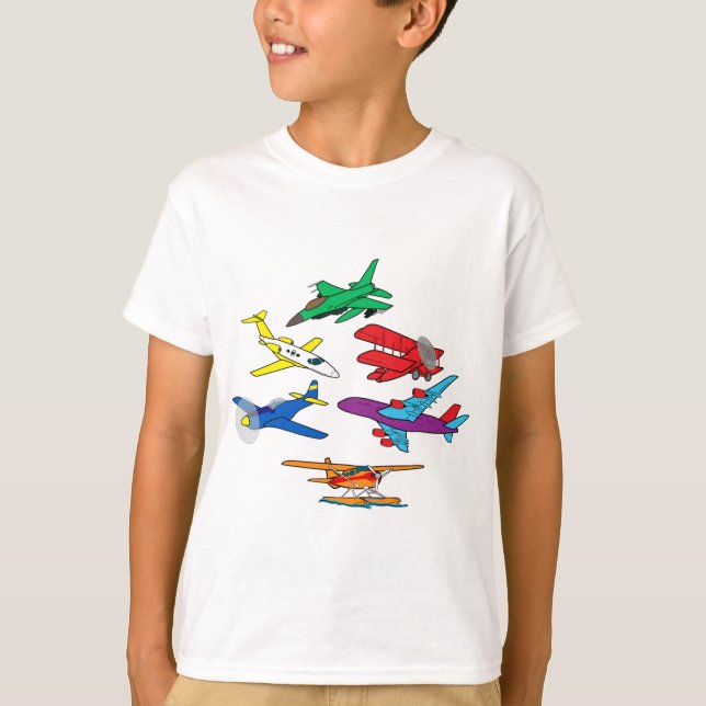 Farbige Flugzeugbilder T-Shirt (Vorderseite)