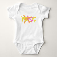 Farbige Flugzeuge rosa gelb orange fliegendes Baby