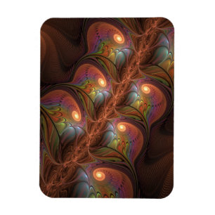 Farbige fluoreszierende abstrakte moderne braune F Magnet