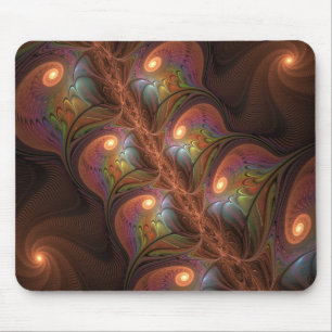 Farbige fluoreszierende abstrakte trippy braune Fr Mousepad