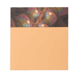 Farbige fluoreszierende abstrakte trippy braune Fr Notizblock