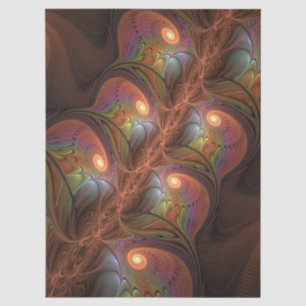 Farbige fluoreszierende abstrakte trippy braune Fr Seidenpapier
