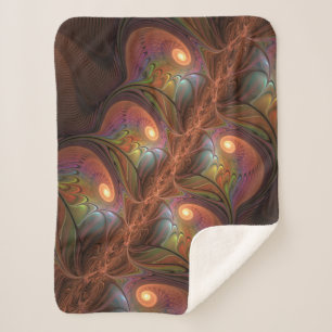 Farbige fluoreszierende abstrakte trippy braune Fr Sherpadecke