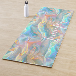 Farbige Flüssige Irisierende Pastell-Holografische Yogamatte