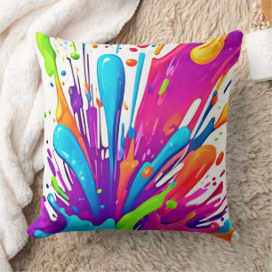 Farbige flüssige Paint Splashes Kissen