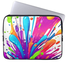 Farbige flüssige Paint Splashes Laptopschutzhülle