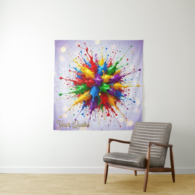 Farbige Flüssigfarbe Explosion Abstraktes Kunstwer Wandteppich (Beispiel)