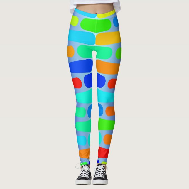 Farbige Formen abstraktes Design Leggings (Vorderseite)