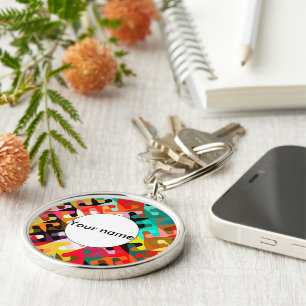 Farbige Formen abstraktes Design Schlüsselanhänger