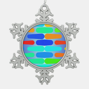 Farbige Formen abstraktes Design Schneeflocken Zinn-Ornament