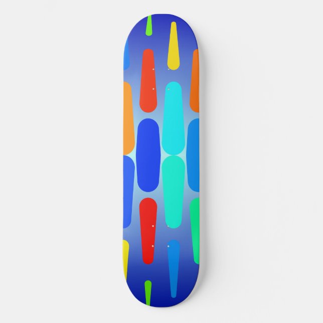 Farbige Formen abstraktes Design Skateboard (Vorderseite)