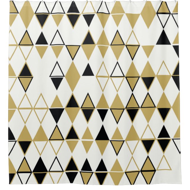 Farbige Formen, geometrisch abstraktes Muster Duschvorhang (Vorderseite)