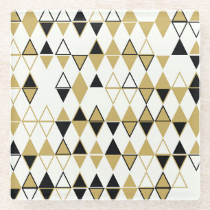 Farbige Formen, geometrisch abstraktes Muster Glasuntersetzer
