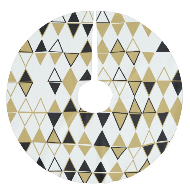 Farbige Formen, geometrisch abstraktes Muster Polyester Weihnachtsbaumdecke (Vorderseite)