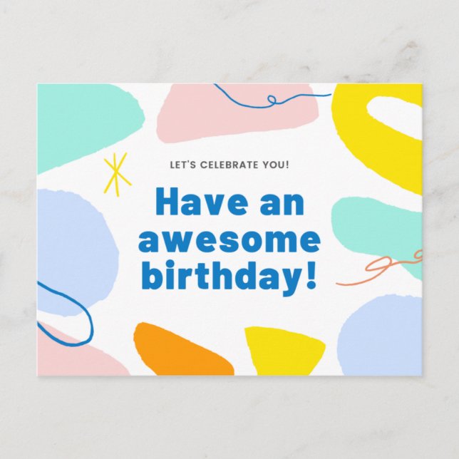 Farbige Formen Pastell Postkarte (Vorderseite)