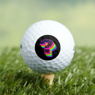 Farbige Fragezeichen Golfball