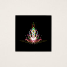 Farbige Fraktal Blume Square Business Card