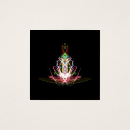 Farbige Fraktal Blume Square Business Card