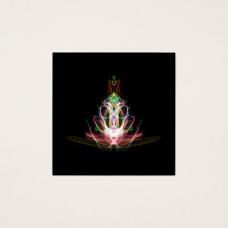 Farbige Fraktal Blume Square Business Card