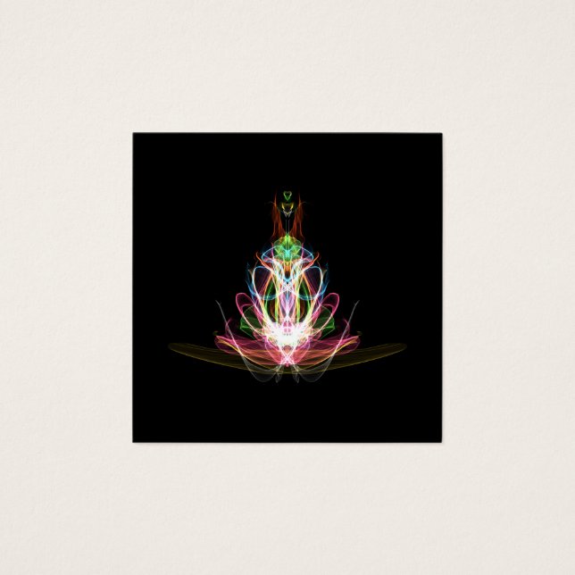 Farbige Fraktal Blume Square Business Card (Vorderseite)