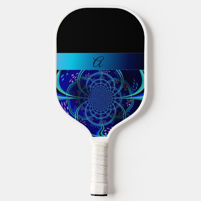Farbige Fraktal-Monogramm-Paddel Pickleball Schläger (Rückseite)