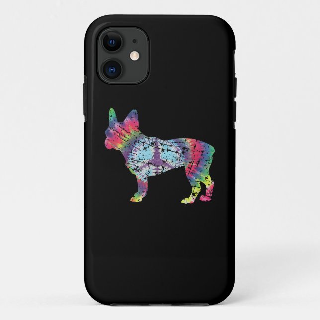 Farbige französische Bulldog-Silhouette-Geschenk f Case-Mate iPhone Hülle (Rückseite)