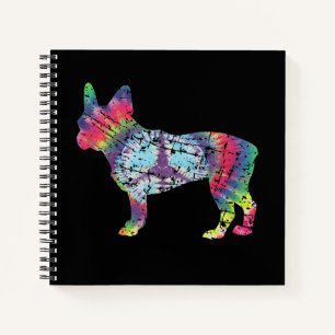 Farbige französische Bulldog-Silhouette-Geschenk f Notizbuch