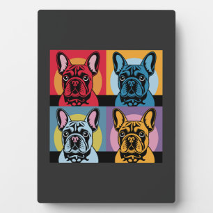 Farbige französische Bulldogge Pop-Art-Design für Fotoplatte