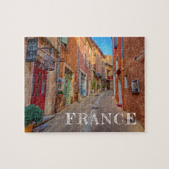 Farbige französische Hillside-Stadt Puzzle (Horizontal)