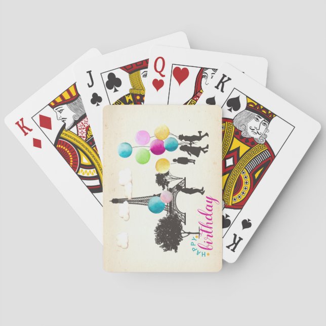 Farbige französische Macarons Kinder zum Geburtsta Spielkarten (Rückseite)