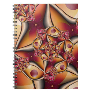 Farbige Freude Abstrakt Rot Orange Fantasy Fraktal Notizblock