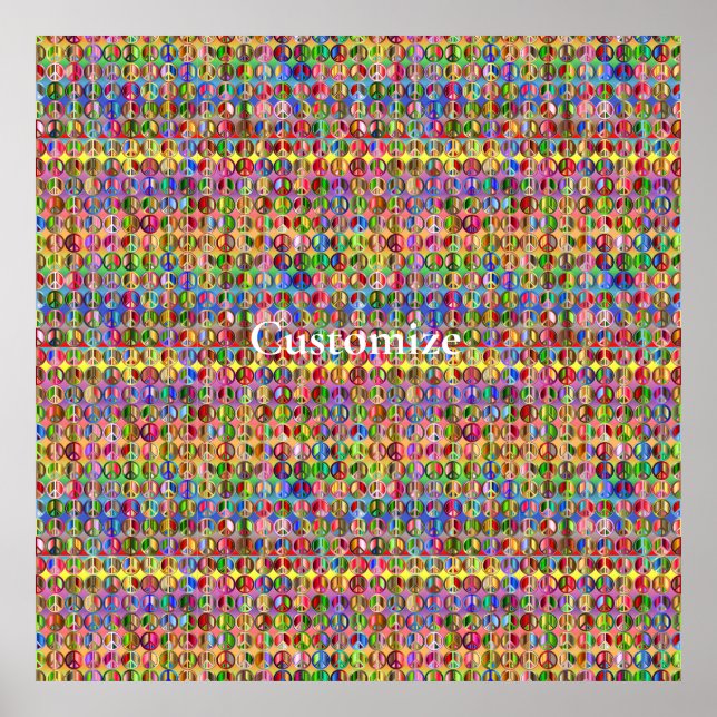 Farbige Friedenssymbole im Muster Thunder_Cove Poster (Vorne)