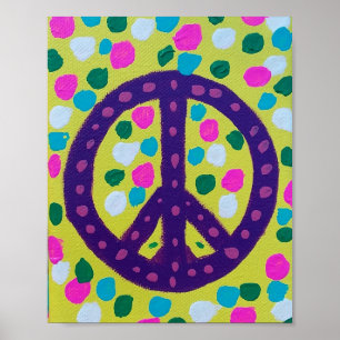 Farbige Friedenszeichen-Acryl-Kunst Poster