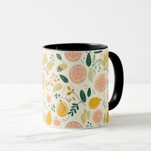 Farbige frische Orangenfrüchte Nahtlos Tasse