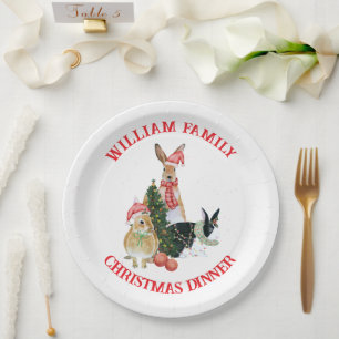 Farbige Frohe Weihnachten Text Cute Weihnachtsfeie Pappteller
