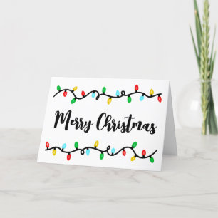 Farbige Frohe Weihnachtslichter Feiertagskarte