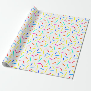 Farbige, fröhliche Sprinkles Confetti Muster Gesc Geschenkpapier