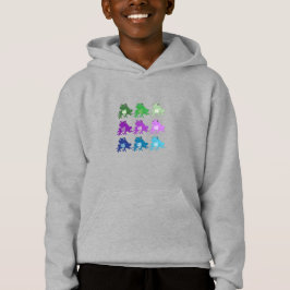 Farbige Frösche auf Kids Graue Pullover Hoodie